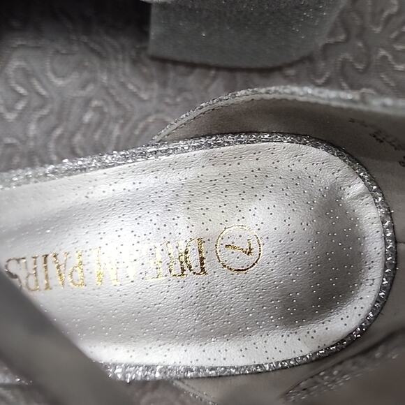 Dream Pairs Silver Glitter Sparkle Block Heel, Size 7 - Picture 6 of 7